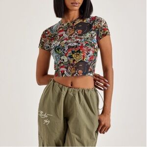 WOMENS ED HARDY POWER MESH TEE
